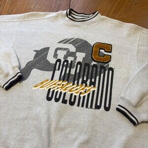 Vintage 90s CU Colorado Buffaloes Sweatshirt Gray Ultimate Sports Wear Mens XL